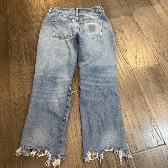 We The Free Distressed Ripped Frayed Hem Jeans Size 27 Light Wash Denim - Picture 11 of 13